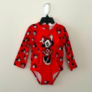 Disney Minnie Mouse Rash Guard Swim Suit | EUC